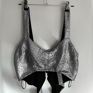 ZARA silver sequin top bra [ M ]